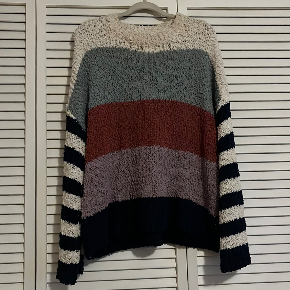 Multi colored striped sweater
